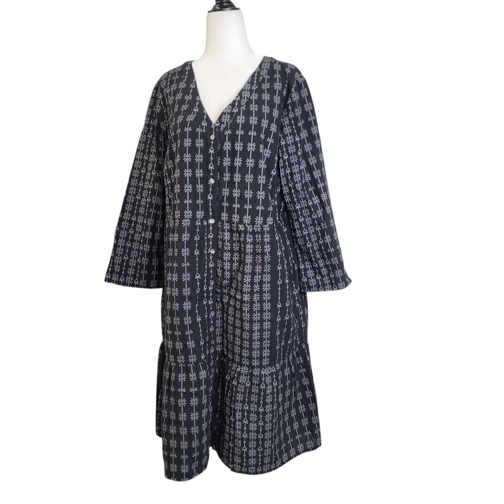 J. Jill Black and White Midi Dress